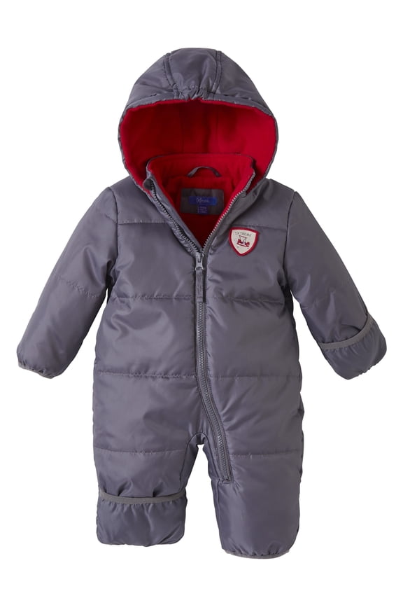 Baby Boys Snowsuit - Fleece Lined Baby Winter Suit, Infant Snow Suit Pram with Hood (6M-24M)