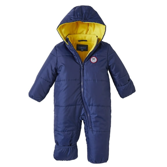 iXtreme Baby Boys Snowsuit - Cozy Fleece-Lined Winter Snowsuit - Baby Pram Bodysuit with Hood