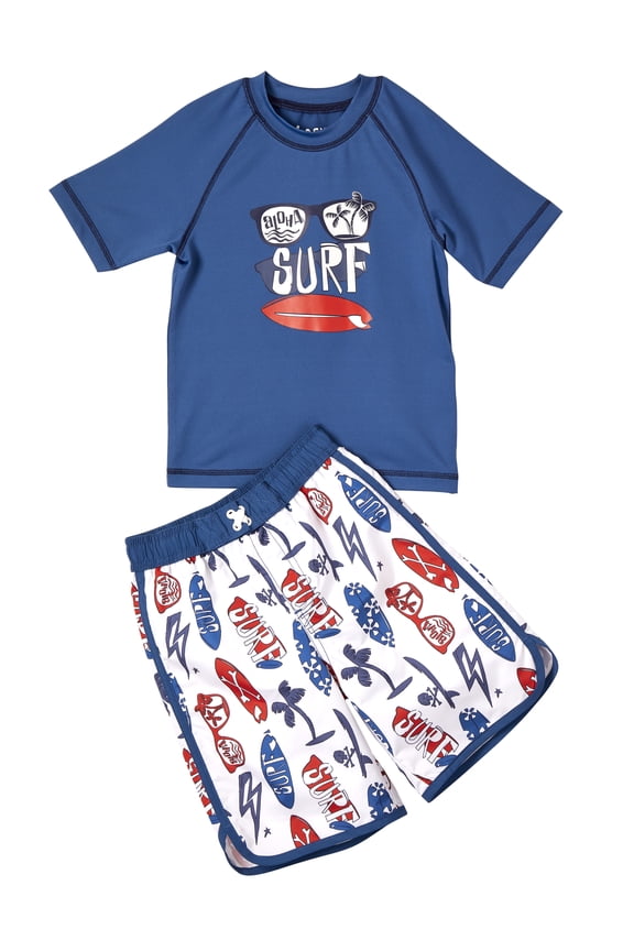 Baby Toddler Boy Surf Rash Guard & Swim Trunks, 2pc Set (12M-4T)