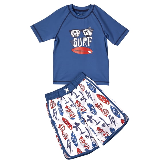 iXtreme Baby Toddler Boy Surf Rash Guard & Swim Trunks, 2pc Set (12M-4T)