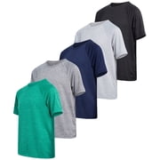 iXtreme Boys Athletic Shirts Lightweight Moisture-Wicking Performance T Shirts for Boys 6-16, 5 Pack