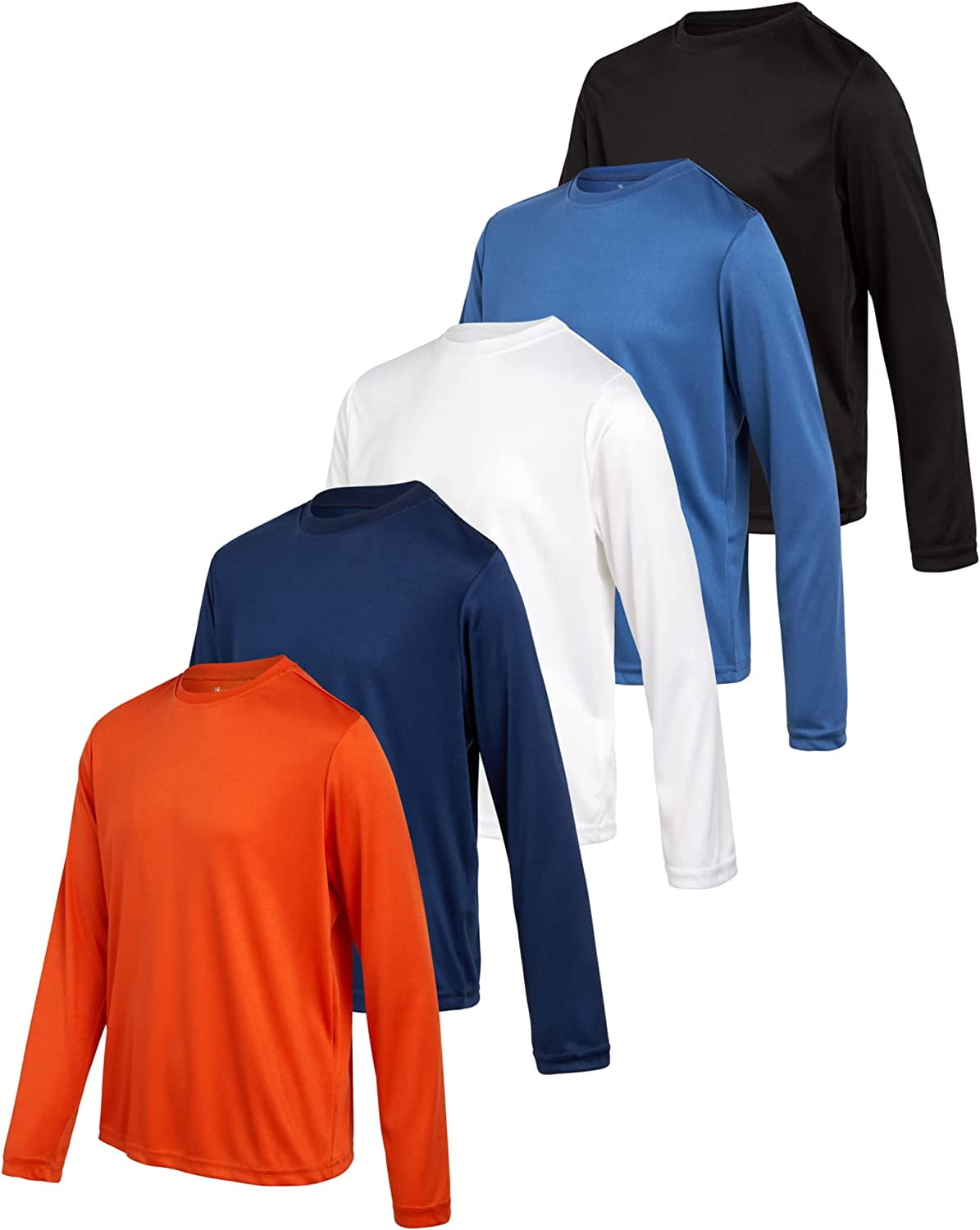 iXtreme Boys' Athletic TShirt 5 Pack Active Performance DryFit Long