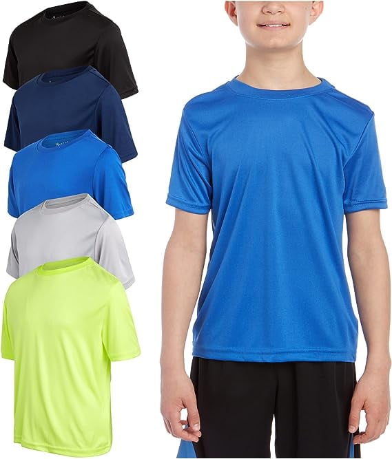 iXtreme Boys' Athletic TShirt 5 Pack Active Performance DryFit