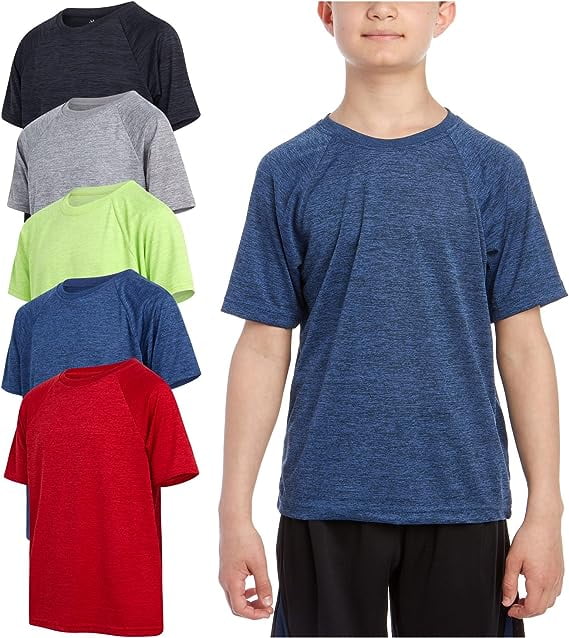 iXtreme Boys' Athletic TShirt 5 Pack Active Performance DryFit