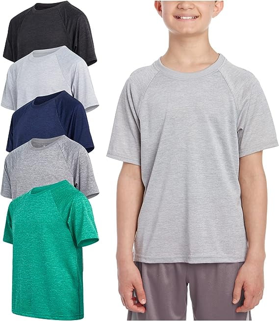 iXtreme Boys' Athletic TShirt 5 Pack Active Performance DryFit
