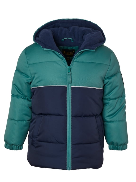 Boys Blocked Ripstop Puffer,Sizes 8-18