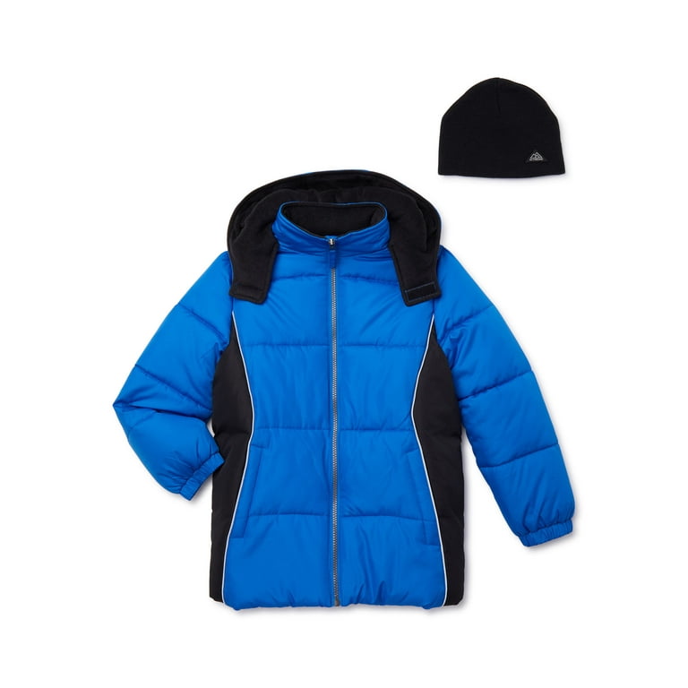 iXtreme Boys Colorblock Puffer Coat with Reflective Details Sizes 4 18 Free Gift with Purchase Walmart