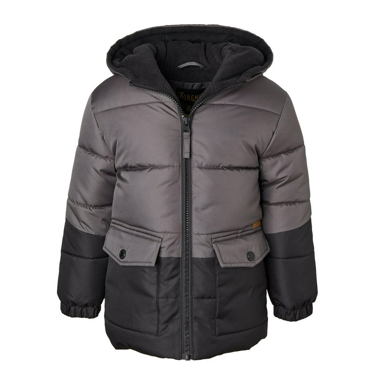 iXtreme Boys Hooded Colorblock Puffer Winter Coat Sizes 8 18 Walmart