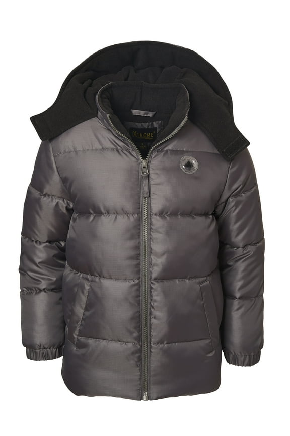 Boys Hooded Ripstop Puffer Winter Coat, Sizes 4-18