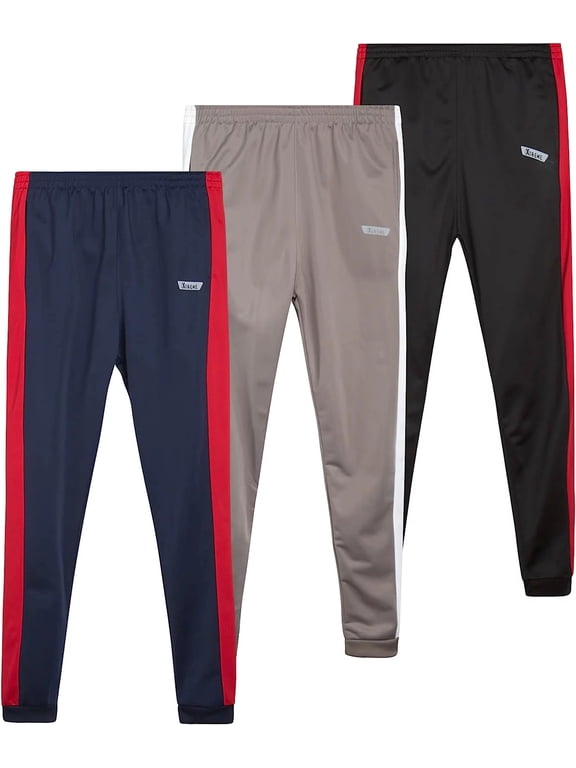 Boys' Jogger Pants - 3 Pack Active Performance Tricot Jogger Sweatpants for Boys (8-18)