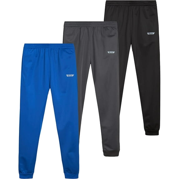 iXtreme Boys' Jogger Pants - 3 Pack Active Performance Tricot Jogger Sweatpants for Boys (8-18)