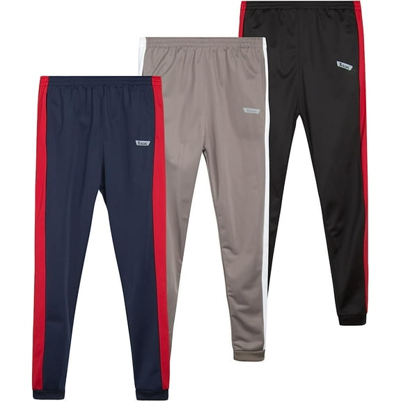 iXtreme Boys' Jogger Pants - 3 Pack Active Performance Tricot Jogger Sweatpants for Boys (8-18)