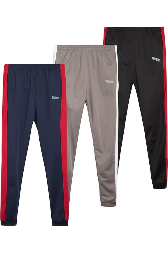 Boys' Jogger Pants - 3 Pack Active Performance Tricot Jogger Sweatpants for Boys (8-18)