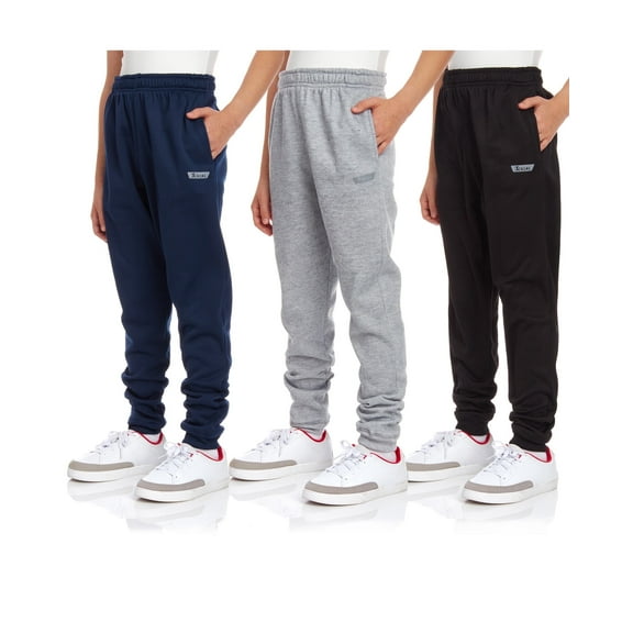 iXtreme Boys Sweatpants - 3 Pack Performance Fleece Boys Joggers Athletic Pants with Pockets (Size 8-16)
