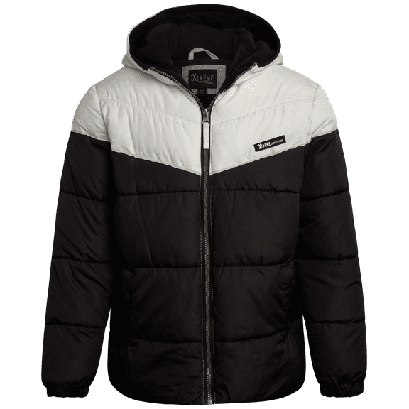 iXtreme Boys Puffer Jacket - Water Resistant Hooded Fleece Lining Bubble Winter Jacket (Sizes 8-18)