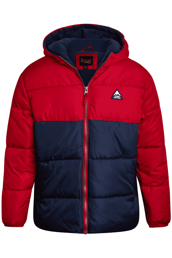 Boys Puffer Jacket - Water Resistant Hooded Fleece Lining Bubble Winter Jacket (Sizes 8-18)