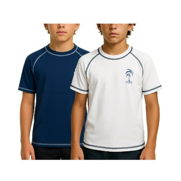 iXtreme Boys' Rash Guard – 2 Pack UPF 50  Quick Dry Sun and Sand Protection Swim Shirt (2T-18)