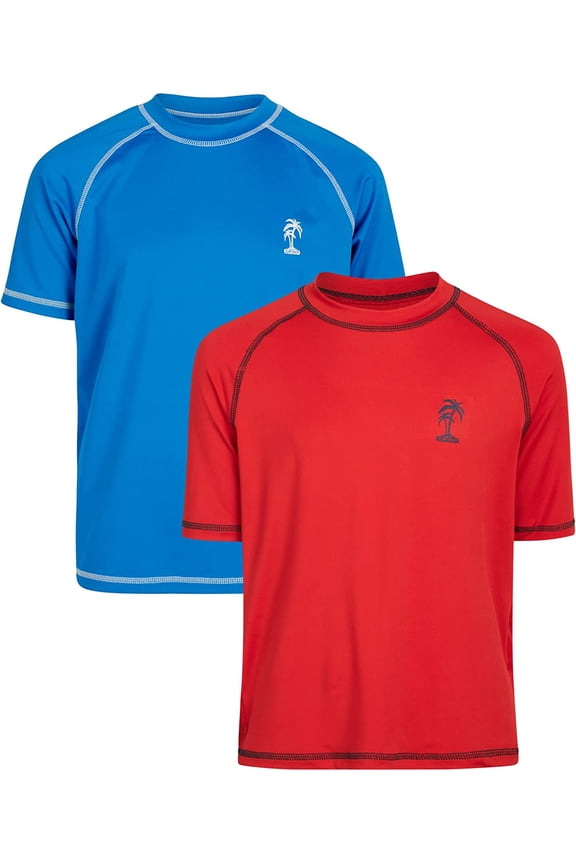 Boys' Rash Guard – 2 Pack UPF 50+ Quick Dry Sun and Sand Protection Swim Shirt (2T-18)
