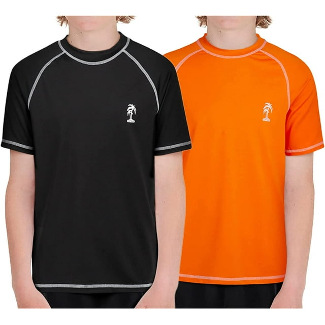 iXtreme Boys' Rash Guard 2 Pack UPF 50+ Quick Dry Sun and Sand
