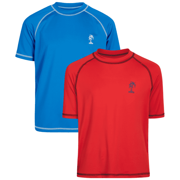 iXtreme Boys Rash Guard - 2 Pack Quick Dry UPF50+ Sun Protection Rashguard Swim Shirt (12M-4T)