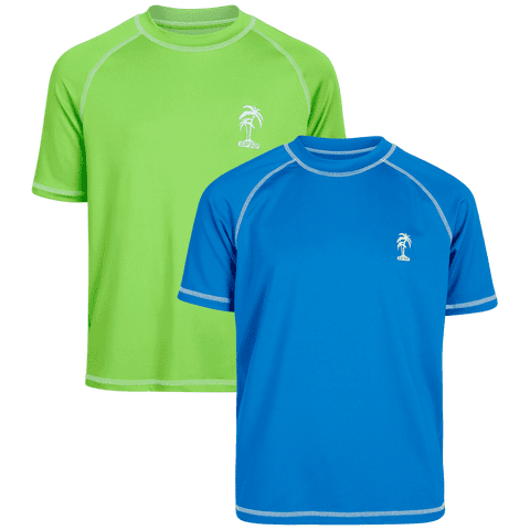 Boys Rash Guard - 2 Pack Quick Dry UPF 50+ Sun Protection Swim Shirt for Boys (4-18)