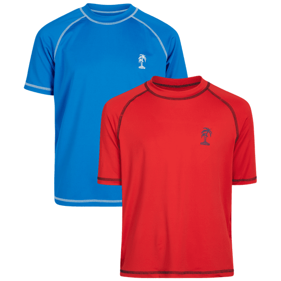 iXtreme Boys' Rash Guard – 2 Pack UPF 50  Quick Dry Sun and Sand Protection Swim Shirt (2T-18)