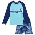 thumbnail image 1 of iXtreme Boys Rash Guard Set - 2 Piece Quick Dry Long Sleeve Swim Shirt and Boys Swim Trunks, 1 of 7
