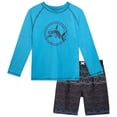 thumbnail image 1 of iXtreme Boys Rash Guard Set - 2 Piece Quick Dry Long Sleeve Swim Shirt and Boys Swim Trunks, 1 of 6