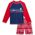 thumbnail image 1 of iXtreme Boys' Rash Guard Set - 2 Piece Long Sleeve Swim Shirt and Swim Trunks for Boys (Sizes: 4-12), 1 of 7