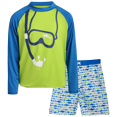thumbnail image 1 of iXtreme Boys Rash Guard Set - 2 Piece Quick Dry Long Sleeve Swim Shirt and Boys Swim Trunks, 1 of 6