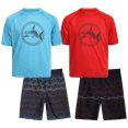 thumbnail image 1 of iXtreme Boys' Rash Guard Set - 4 Piece UPF 50+ Swim Shirt and Bathing Suit Trunks (5-14), 1 of 6