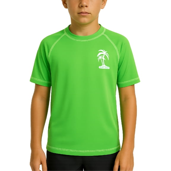 iXtreme Boys Rash Guard Shirt - UPF50+ Sun Protect Quick Dry Short Sleeve Swim Shirts for Boys (5-18)