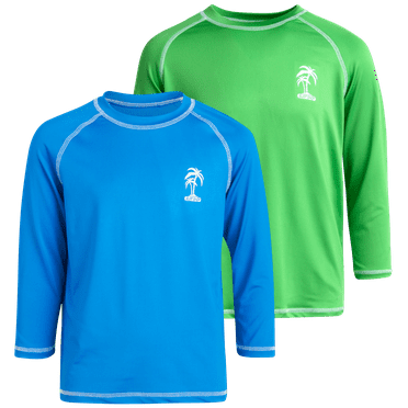 iXtreme Boys' Rash Guard Shirts Long Sleeve - 2 Pack UPF 50  Quick Dry Sun Protection Swim Shirts - (8-18)