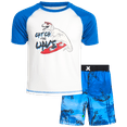 thumbnail image 1 of iXtreme Boys' Rashguard Set - UPF 50+ 2-Piece Snug Fit Swim Shirt and Trunks Swimsuit Set (Little Kid/Big Kid), 1 of 7
