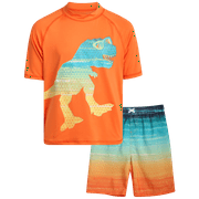 iXtreme Boys' Rashguard Set - UPF 50+ 2-Piece Snug Fit Swim Shirt and Trunks Swimsuit Set (Size: 4-12)