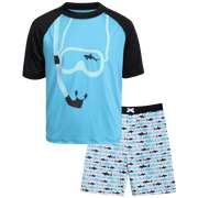 iXtreme Boys' Rashguard Set - UPF 50+ 2-Piece Snug Fit Swim Shirt and Trunks Swimsuit Set (Size: 4-12)