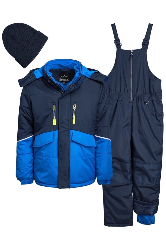 Boys Snowsuit Set - 2 Piece Insulated Ski Jacket and Snow Pants Overall Bibs for Boys (5-18)