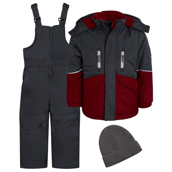 iXtreme Boys Snowsuit Set - 2 Piece Insulated Ski Jacket and Snow Pants Overall Bibs for Boys (5-18)