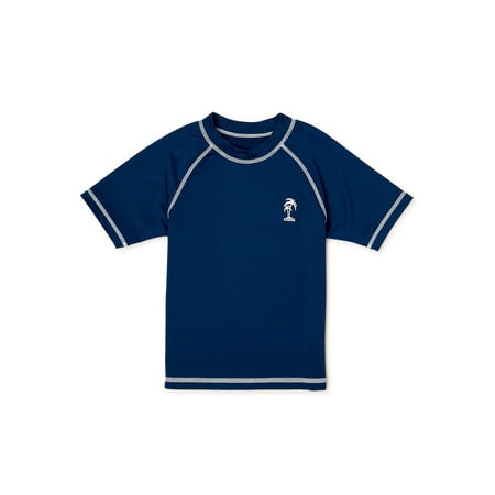 iXtreme Boys Solid Rash Guard Swim Top with Short Sleeves, Sizes 4-18
