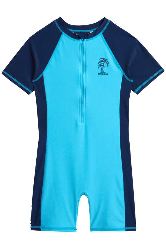 Boys' Sunsuit - UPF 50+ One Piece Rashguard Bodysuit Swimsuit - Sun Protection Swimwear 4-13