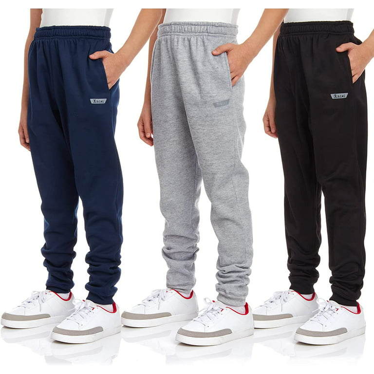 iXtreme Boys' Sweatpants - 3 Pack Cozy Fleece Jogger Pants (Size: 8-18) 