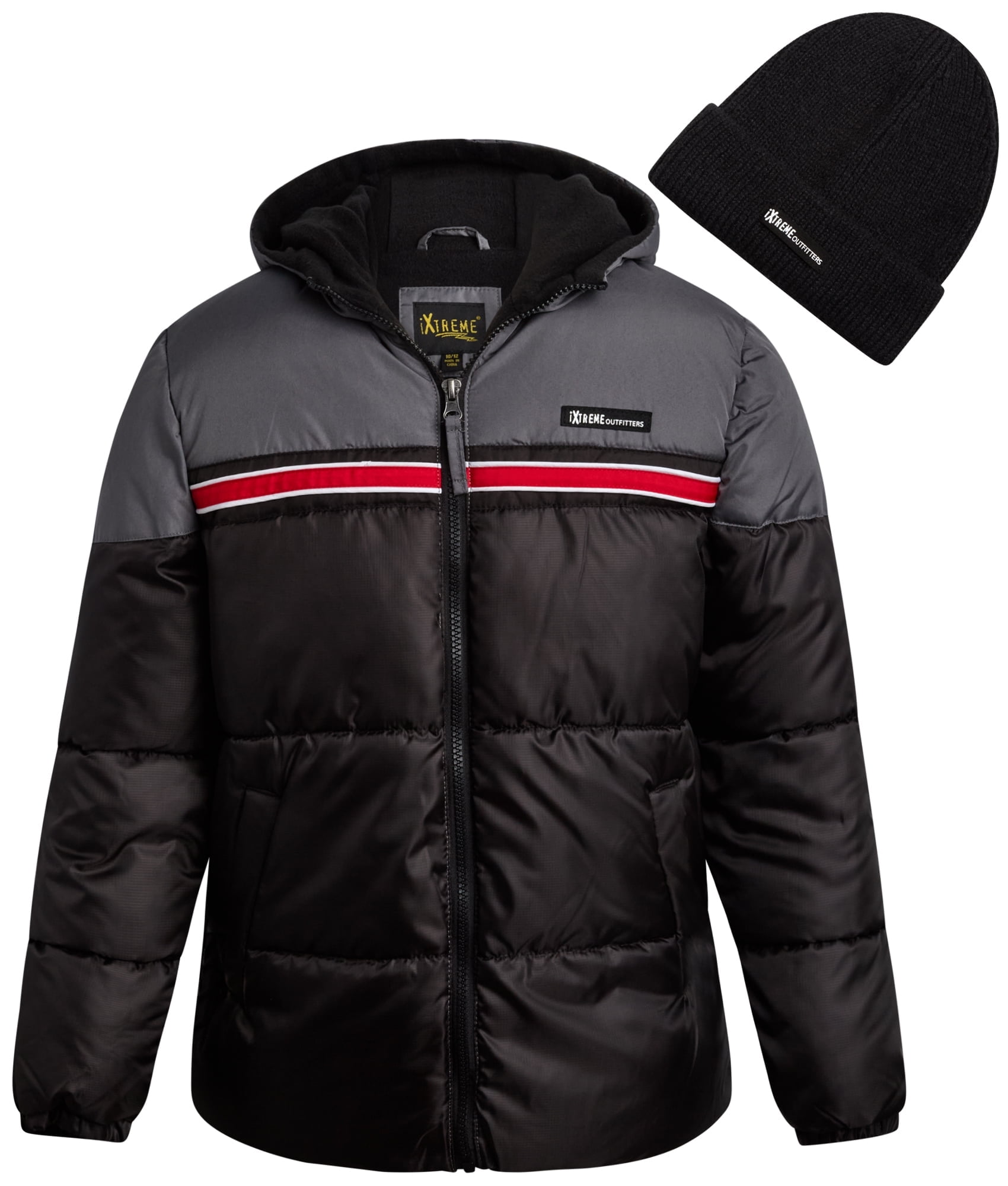 iXtreme Boys' Winter Jacket Fleece Lined Bubble Puffer Water