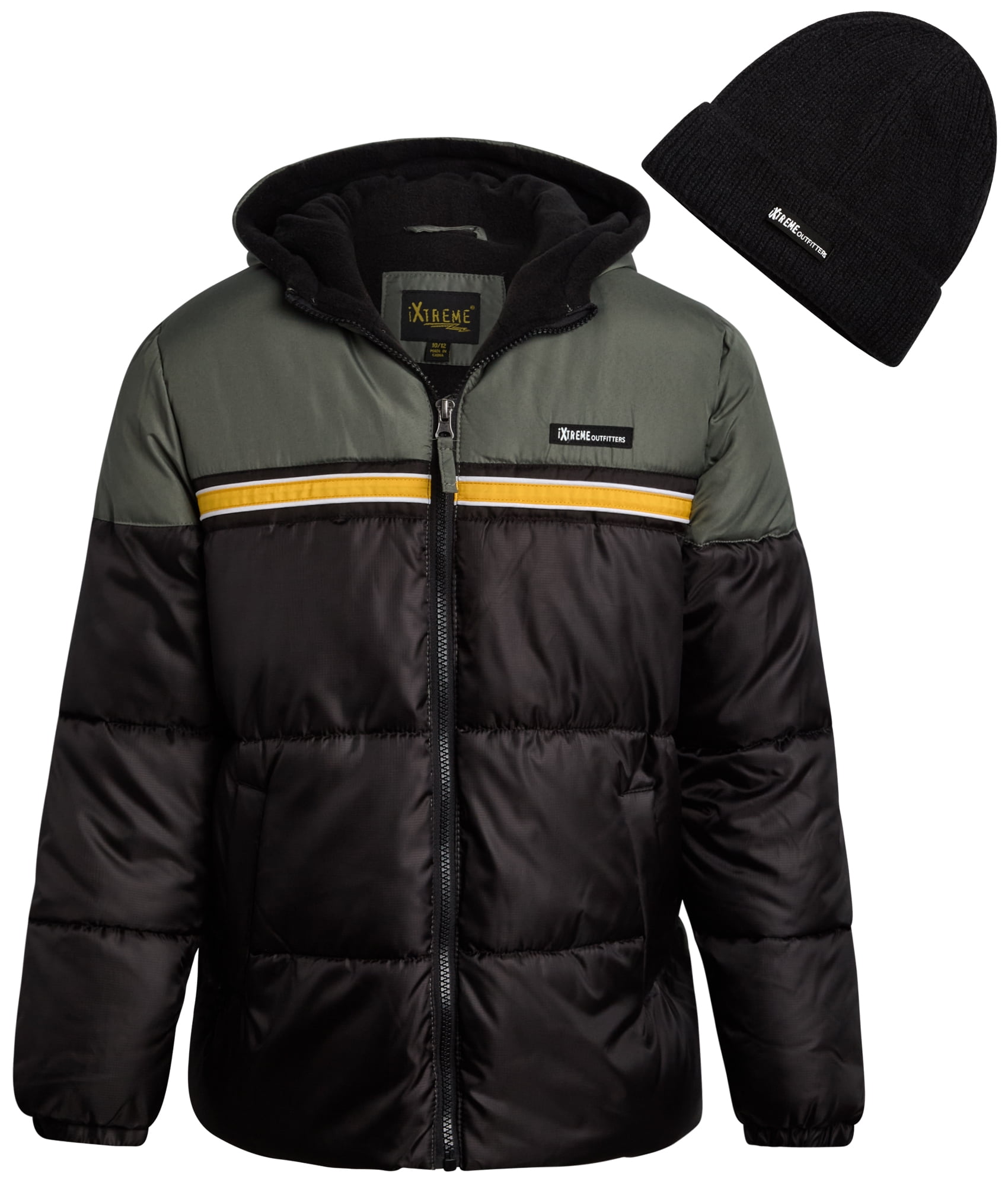 iXtreme Boys' Winter Jacket Fleece Lined Bubble Puffer Water