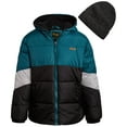 thumbnail image 1 of iXtreme Boys' Winter Jacket - Fleece Lined Bubble Puffer Water Repellent Ski Jacket with Winter Hat (Size 8-18), 1 of 7