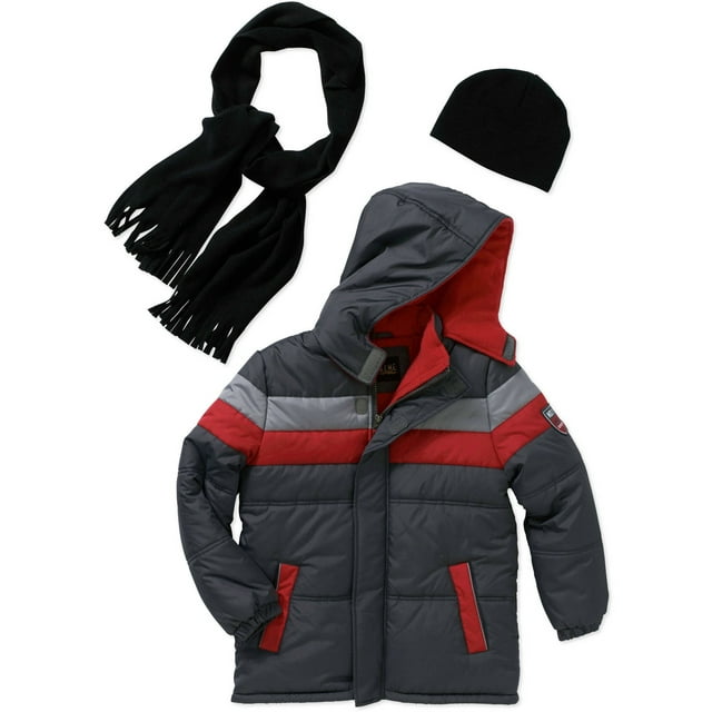 iXtreme Little Boys' "Howl Harp" Insulated Jacket with Beanie (Sizes 4 - 7) - charcoal gray, 4