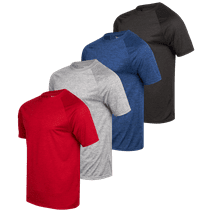 iXtreme Men's Athletic T-Shirt - 4 Pack Active Performance Dry-Fit Sports Tee - Short Sleeve Workout Running Shirt (S-3XL)