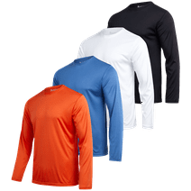 iXtreme Men's Athletic T-Shirt - 4 Pack Long Sleeve Active Performance Dry-Fit Sports Tee (S-XL)
