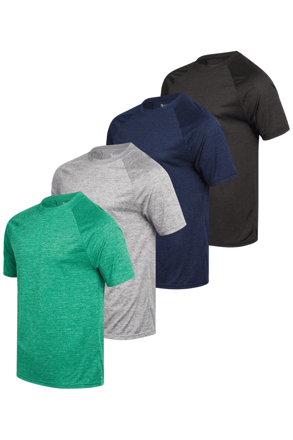 Mens Athletic Shirts - 4 Pack Short Sleeve Dry Fit Sports Workout Shirts for Men