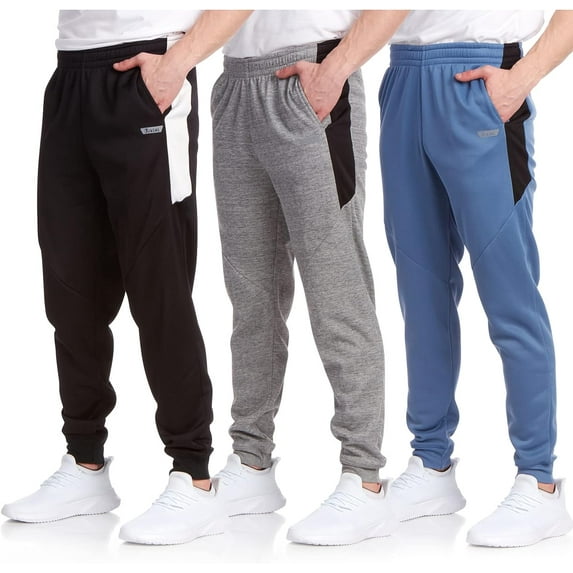 iXtreme Men's Jogger Pants - 3 Pack Athletic Performance Fleece Jogger Sweatpants for Men (S-2XL)