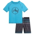 thumbnail image 1 of iXtreme Boys Rash Guard Set - 2 Piece UPF50+ Quick Dry Short Sleeve Swim Shirt & Swim Trunks for Boys, 1 of 6